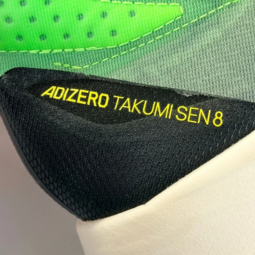 Adidas Adizero Takumi Sen 8 Running Shoes Mens 12 Black Neon Green Racing GY8405